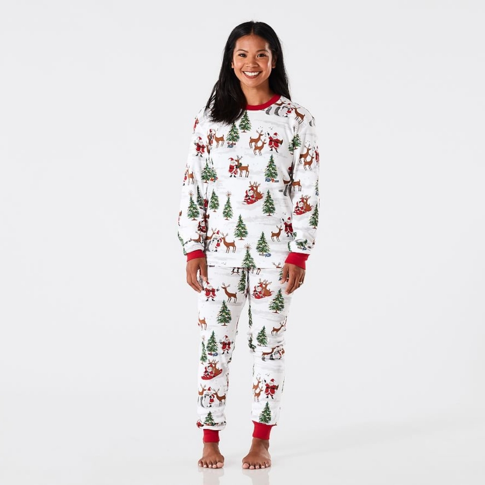 Adult XL Pottery Barn Tight Fit Santa PJs